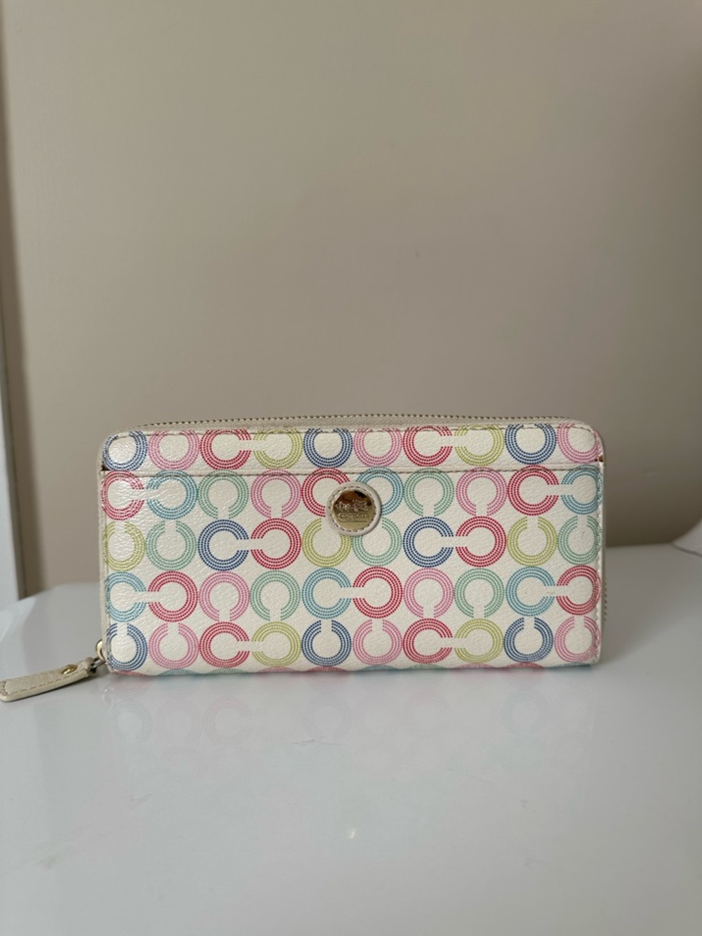 Coach Waverly Accordion Zip Multicolor Wallet